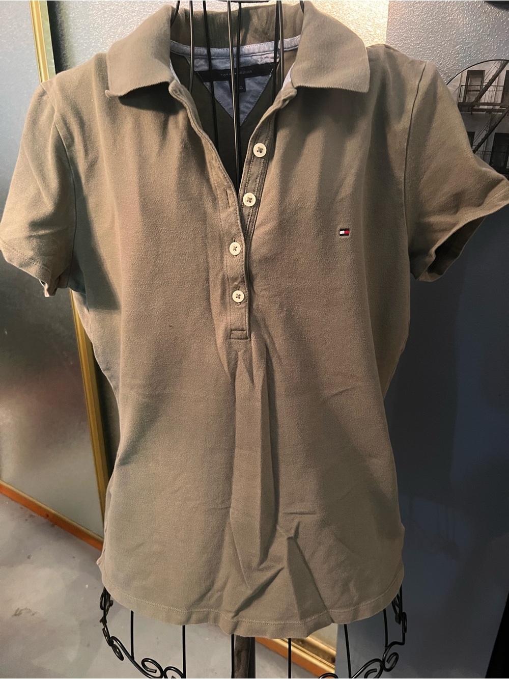 Women’s Tommy Hilfiger Olive Green Short-Sleeve Polo